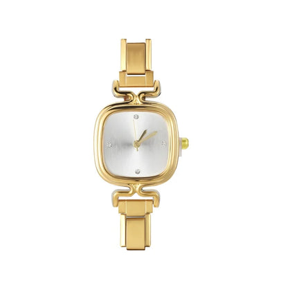 1PC 's Stainless Steel Round Simple Watch Bracelet Bangle for Friend