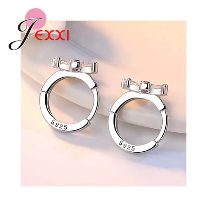 Hot Sell Women Earring Clear Crystal Flower Shape Accessories 925 Sterling Silver Gifts For Girls Cheap Sale Vintage Goods