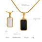 Classic Square Pendant Necklace for Women, Made of Stainless Steel