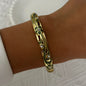 Elegant Enamel Dropped Glaze Flower Texture Bracelet For Women Retro Gold Plated Evil Eye Floral Zircon Bangle Party Jewelry