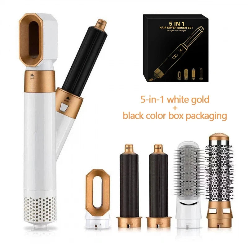 Hairdresser 5-in-1 Hair Clip Curler Hot Air Comb Automatic Curling Comb Straight Comb, Hair Dryer Holiday Gift