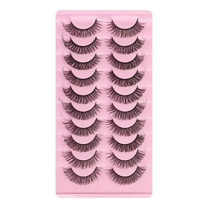 10Pairs 3D Mink Lashes Russian Strip Lash Dramatic False Eyelashes Faux Cils Makeup Fake Eyelash Extension Maquiagem