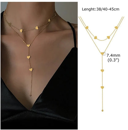Beaded Long Chain Y Shape Necklace For Women, Minimalist Drop Bar Pendant Choker Necklaces, Clavicle Chain Jewelry