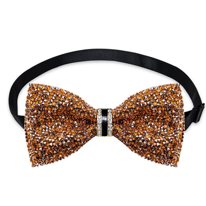 Sparkle Rhinestone Bow Ties for Men Pre-Tied Diamond Sequin Bowtie with Adjustable Length Wedding Party