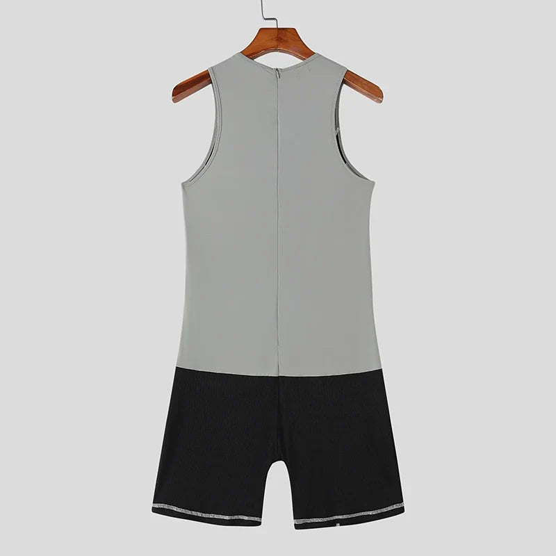INCERUN Men Cycling Bodysuit Patchwork