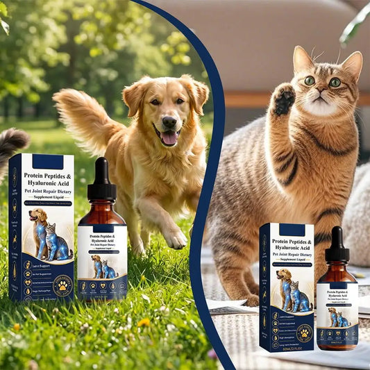 Universal Pet Joint Support Liquid Drops with Peptides&Hyaluronic Acid,Joint Nutrition Supplement for Puppies Kittens&Senior Pet