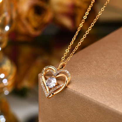 Heart Woman Necklace Birthstone Heart I Love You Jewelry For Wedding Birthday Party Mom Girlfriend Valentine's Day Gift