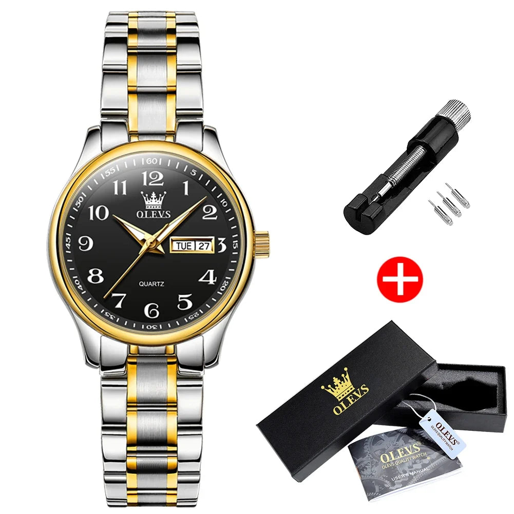Women's Arabic Numeral Day-Date Bracelet Watch