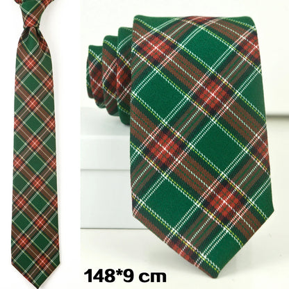 Checked Plaid Scottish Tartan Red Crimson Gray Grey Green Yellow Blue Mens Ties Neckties Free Shipping Suit Gift For Men