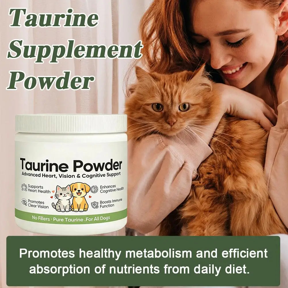 30g Taurine Supplement Powder for Cat Dog Supports Heart Vision Cognitive Health Essential Amino Acid Pet Nutritional Supplement