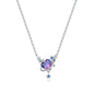 Romantic Pink Crown Heart Pendant Necklace Genuine 925 Sterling Silver Elegant Fine Jewelry for Women Wedding Holiday Presents