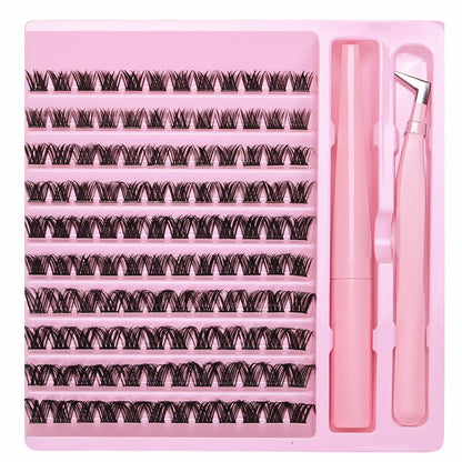 DIY Lash Extension Kit Lash Clusters With Bond Individual Lashes Kit Cluster Lashes Wispy D Curling False Eyelash Clusters