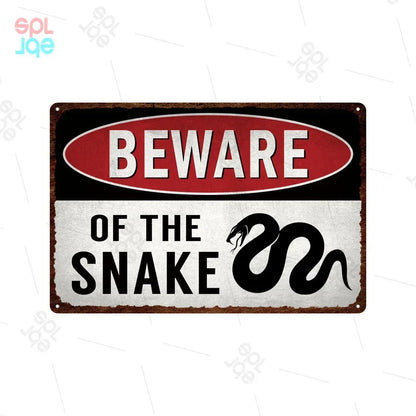Wildlife Warning Signs Beware Of The Pig Snakes Metal Sign Animals Tin Plate Wild Forest Warning Plaque Retro Wall Stickers Sign
