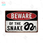 Wildlife Warning Signs Beware Of The Pig Snakes Metal Sign Animals Tin Plate Wild Forest Warning Plaque Retro Wall Stickers Sign