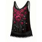 Plus Size Women's Lace Patchwork Sleeveless Vest