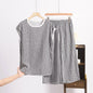 XL to 6XL Plus size Summer Pajamas set short sleeve Tshirt and Capri Pants Floral Print Loose homewear suits comfort sleepwear