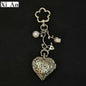 Original Hollow Heart Pocket Watch Chain Keychain Design Steampunk Clock Vintage Necklace Pendant Jewelry Watch Men Women Gift