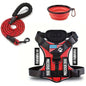 Service Dog Harness & Leash Set with 1pc Folding Bowl Reflective Adjustable Dog Vest Harness Soft Oxford Pet Harness For Small M