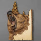 Handmade Cool Animal Carving Handcraft Wall Hanging Decoration Sculpture Wood Raccoon Bear Deer Hand Painted Home Room 13CM*20CM