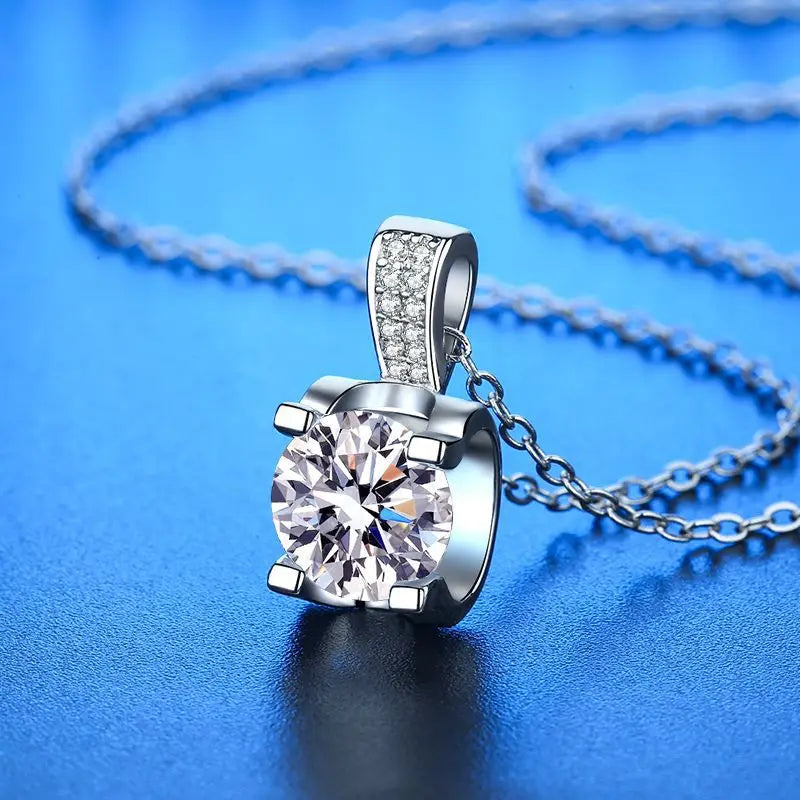 New 925 Sterling Silver Necklace Pendant 5A Zircon For Women Classics Fashion Wedding Engagement Jewelry Party Gift Necklaces