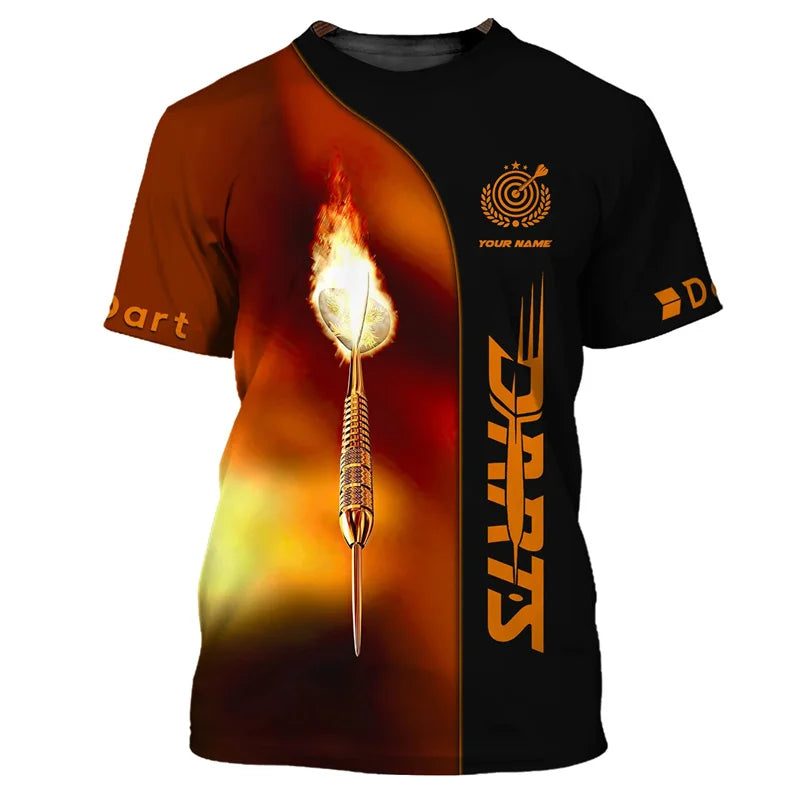 Fashion 3d Printed Darts T Shirt For Men Hot Sale Loose Short Sleeves Unisex Summer Street Tee Shirts Game Dart Pattern T-shirt