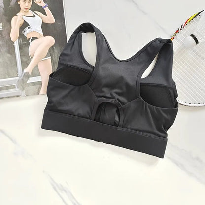 Women's Zipper Shockproof Sports Bra