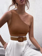 One-Shoulder Sporty Crop Tank Top