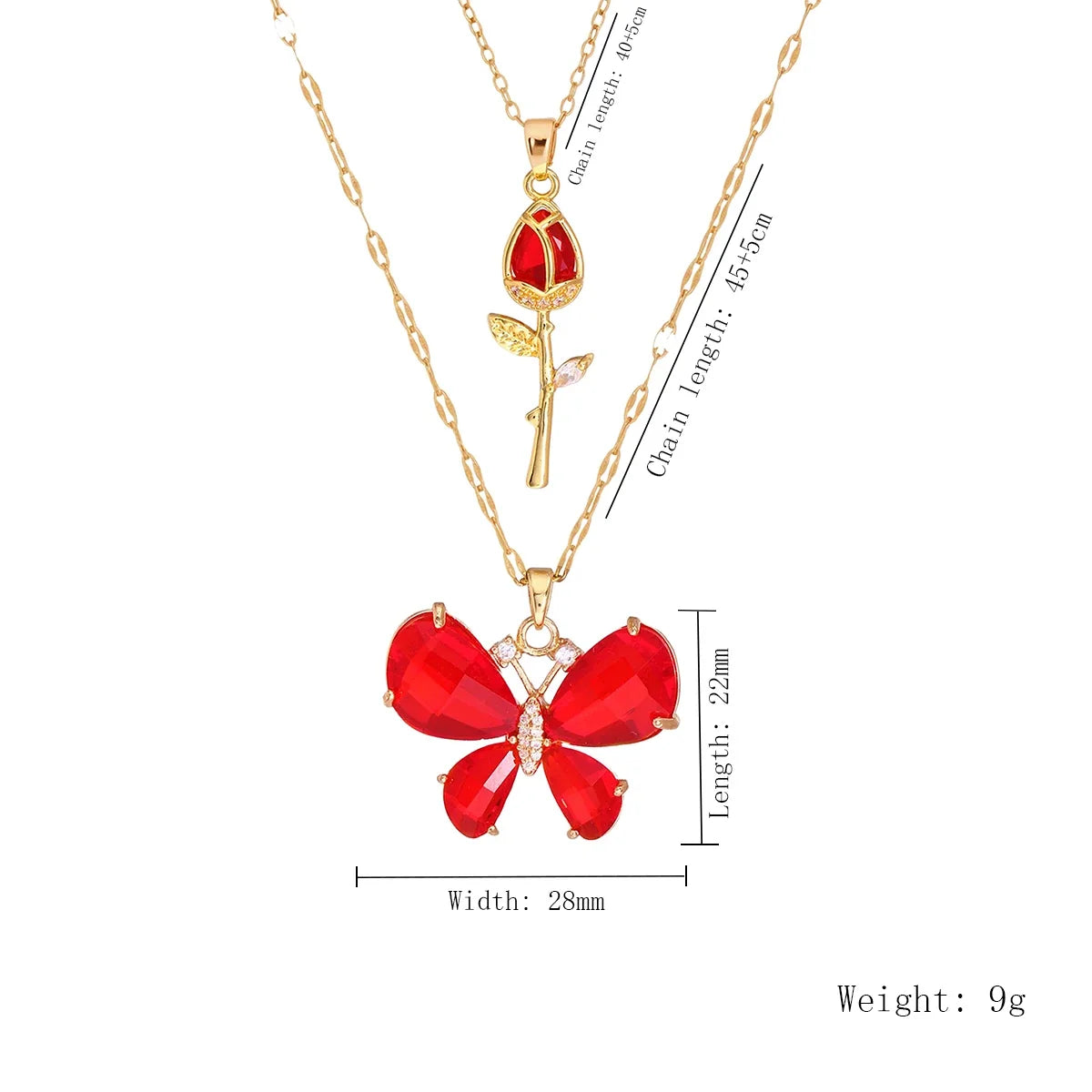 Elegant Pink Crystal Butterfly Necklace for Women High-End Zircon Flower Pendant Fashionable Jewelry Gift