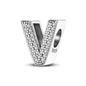 Fit Original Bangle Bracelet DIY A-Z Alphabet Charms Bead 925 Sterling Silver CZ Zircon LOVE Letter Dangle Pendant Jewelry Gift