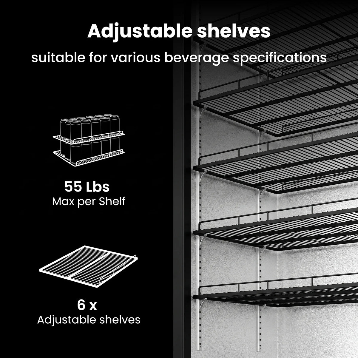 Commercial Portable Fridge 3 Door Air Cooling Frostless Display Cabinet Bar Counter Refrigerator Refrigerated Cabinet