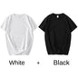 2-Pack Unisex Cotton White Loose Fit T-Shirts