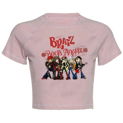 Women's Y2K Gothic Cartoon Print T-Shirt Trendy