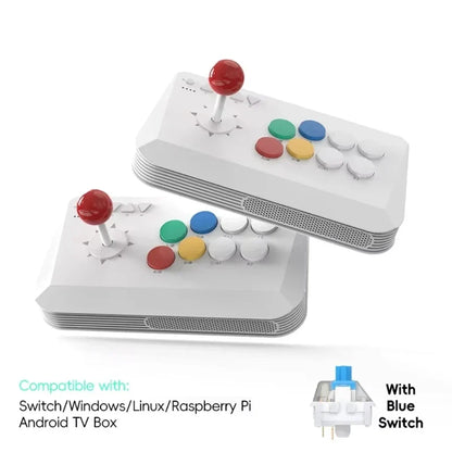 DATA FROG Y5A Wireless Arcade Fight Stick Game Controller with 2.4G Receiver & Wired Mode For Switch 2 / Windows PC