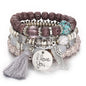 Bohemian Beads Charm Bracelets & Bangles for Women Fashion Love Feather Tassel Bracelet Multilayer Bracelet Femme 2024New