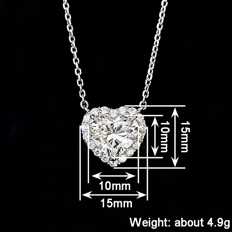 Huitan Heart Women Pendant Necklace Romantic Wedding Party Simple Style Accessories Inlaid Shining CZ Fashion Lady Jewelry Gift