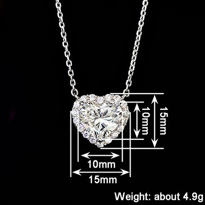 Huitan Heart Women Pendant Necklace Romantic Wedding Party Simple Style Accessories Inlaid Shining CZ Fashion Lady Jewelry Gift