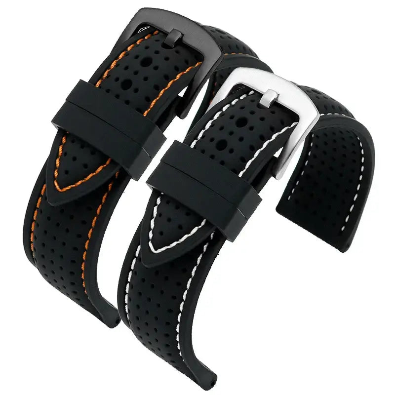 Samsung Galaxy Watch 7, 6, 5, 4 & FE Stitched Perforated Silicone Band