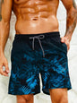Men's Hawaiian 3D Gradient Palm Tree Pattern Beach Shorts Quick Dry Outdoor Leisure Sports Shorts Fashion Men's Shorts