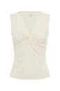 Wj Twisted V-Neck Sleeveless Top with Hollow-Out Crochet Fishtail Skirt Two-Piece Set, Hollow-Out Jacquard Flared Fishtail Skirt, Slim-Fit Waist-Cinching Tank Top, Slim-Fit Sleeveless Crochet See-Through Fishtail Skirt