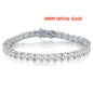 Great Sale Real S925 Sterling Silver Plated 18K Gold 5A Grade Zircon Black Tennis Bracelet for Men and Women Fashion Jewelry