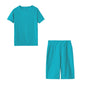 New Summer Round-Neck Solid Color Short-Sleeved Two-Piece Yoga Shorts