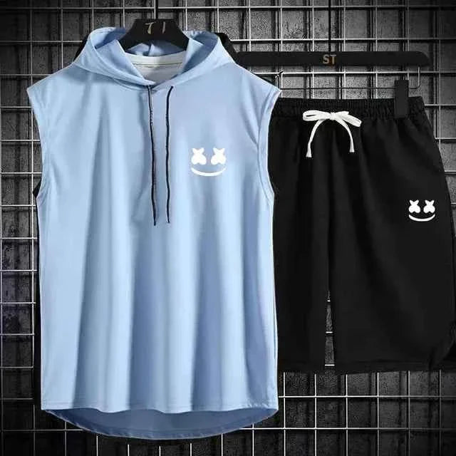 Summer Men's Casual Hooded Tracksuit Set