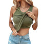 Summer Ribbed Tank Top with Bra Pads