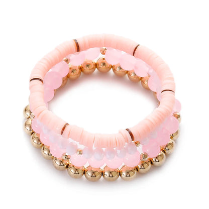 3pcs Boho Bohemian Pink Butterfly Pendant Charm Beads Bracelets Set For Women Stone Wristband Bracelet Bangles Pulseras Feminina