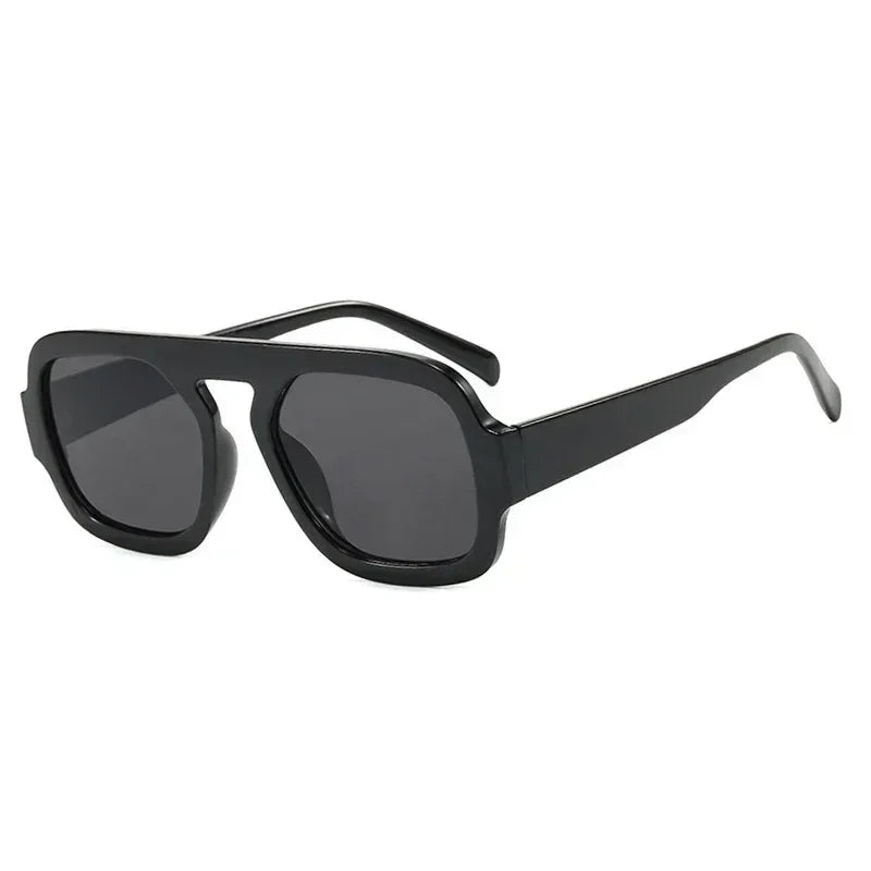 DOHOHDO 2025 Fashion Square Sunglasses Women New Retro Black Brown Thick Frame Pilot Sun Glasses Woman Chic Polygon Shades UV400