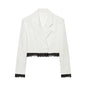 zoci Lace Short Blazers for Women's Suit Summer Blazer Set 2 Piece Woman Shoulder Pad Women's Tailoring Blazers Bermuda Shorts