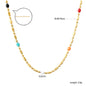 LUXUKISSKIDS Sweet Multicolor Drip-Oil Beads Necklace Women's Bohemia Stylish Clavicle Choker Simple Chain Collier Steel Jewelry