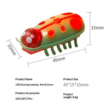 Mini Electric Bug Pet Dog Cat Toy Interactive Cute Ladybird Beetle Animal Shape Cat Toys Walking Insect Cat Playing Supplies