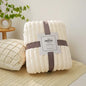 Ultra Soft Faux Rabbit Fur Throw Blanket Warm Plush Striped Blankets Conditioning Quilt Fluffy Throws for Couch Chair Sofa