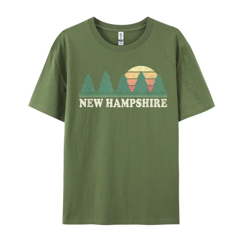 New Hampshire NH Vintage Retro 70s Cosie Men's Fashionable Custom Tees O Neck Pure Cotton Top T-Shirts Casual T-Shirts